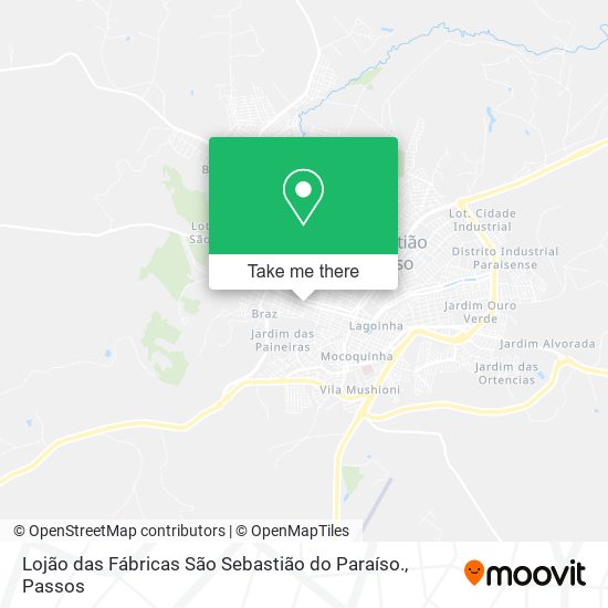 Mapa Lojão das Fábricas São Sebastião do Paraíso.