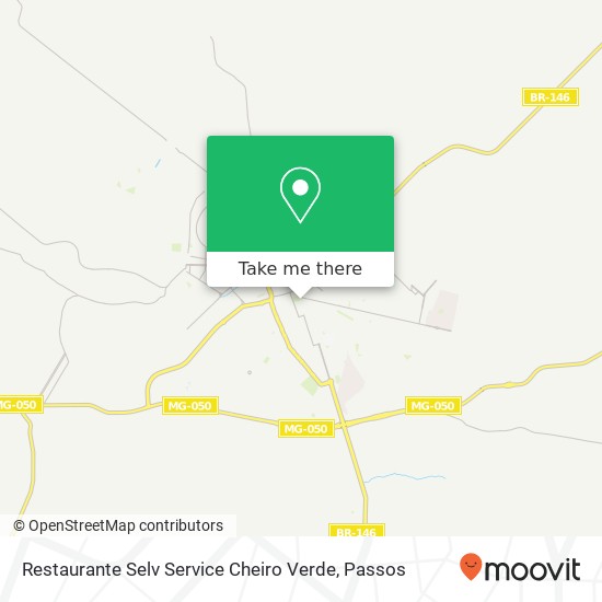 Mapa Restaurante Selv Service Cheiro Verde, Praça Geraldo da Silva Maia, 5 Centro Passos-MG 37900-096
