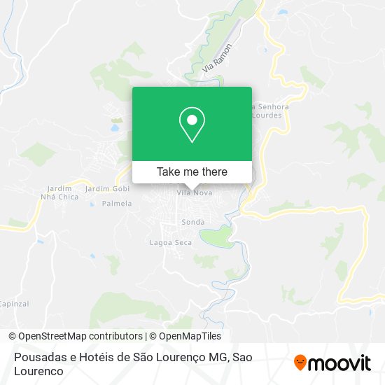 Mapa Pousadas e Hotéis de São Lourenço MG
