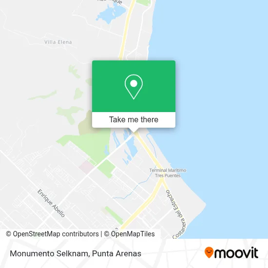Monumento Selknam map