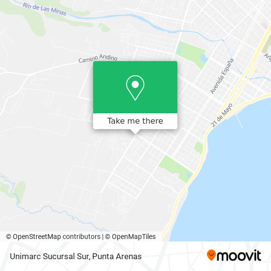 Mapa de Unimarc Sucursal Sur