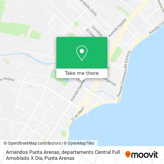 Arriendos Punta Arenas, departamento Central Full Amoblado X Día map
