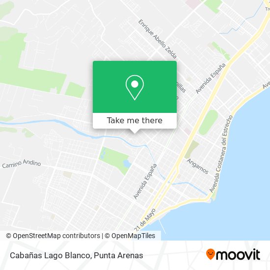 Cabañas Lago Blanco map