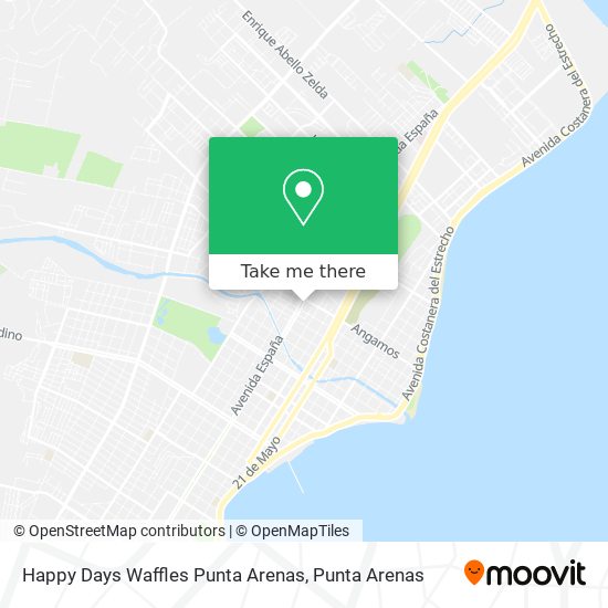 Happy Days Waffles Punta Arenas map