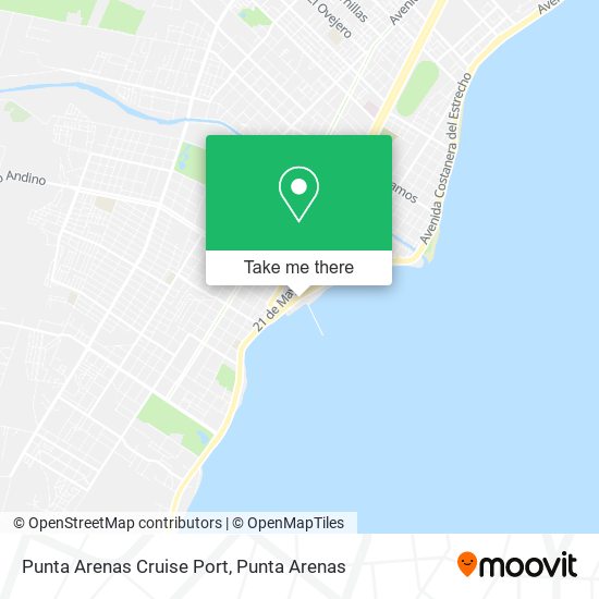 Mapa de Punta Arenas Cruise Port