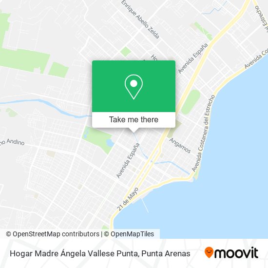 Mapa de Hogar Madre Ángela Vallese Punta