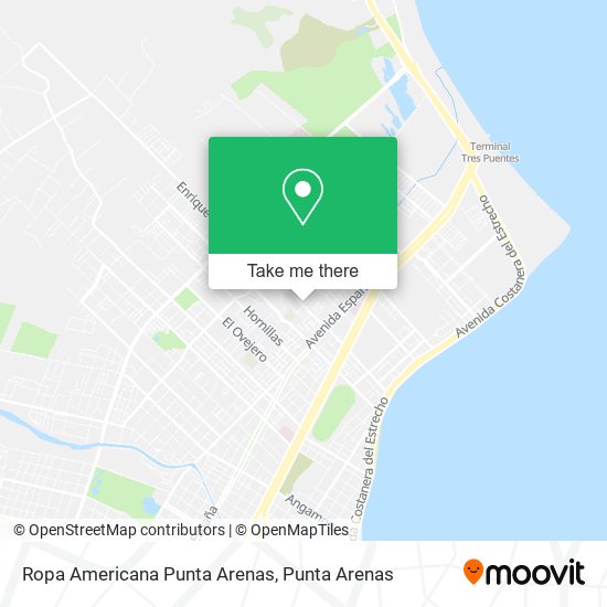 Ropa Americana Punta Arenas map