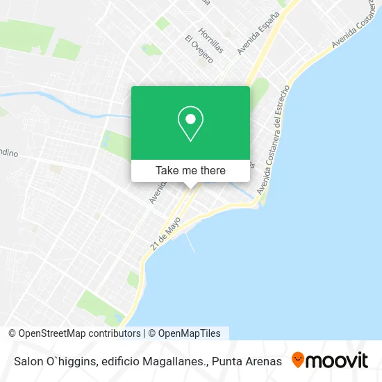 Salon O`higgins, edificio Magallanes. map