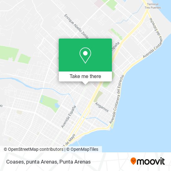 Coases, punta Arenas map
