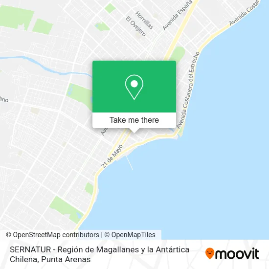 SERNATUR - Región de Magallanes y la Antártica Chilena map