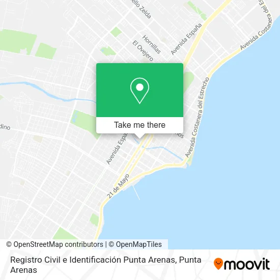 Mapa de Registro Civil e Identificación Punta Arenas