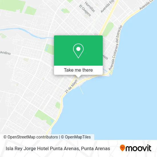 Isla Rey Jorge Hotel Punta Arenas map