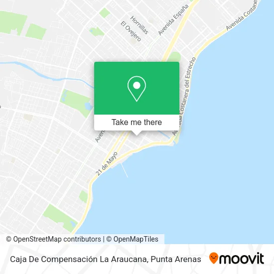 Mapa de Caja De Compensación La Araucana