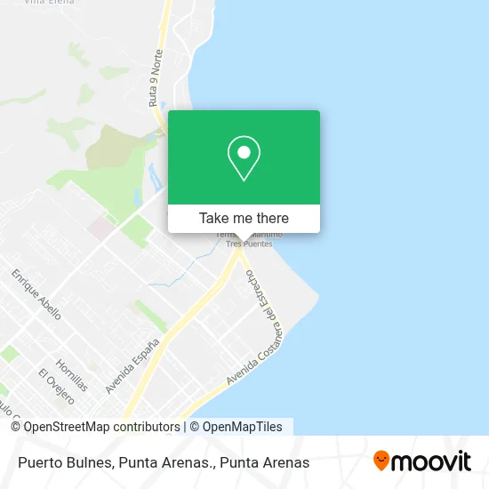 Puerto Bulnes, Punta Arenas. map
