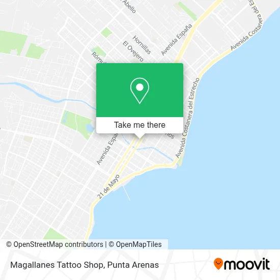 Magallanes Tattoo Shop map