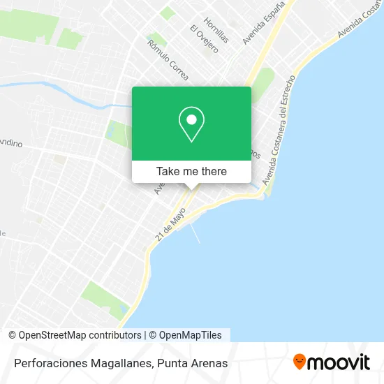 Perforaciones Magallanes map