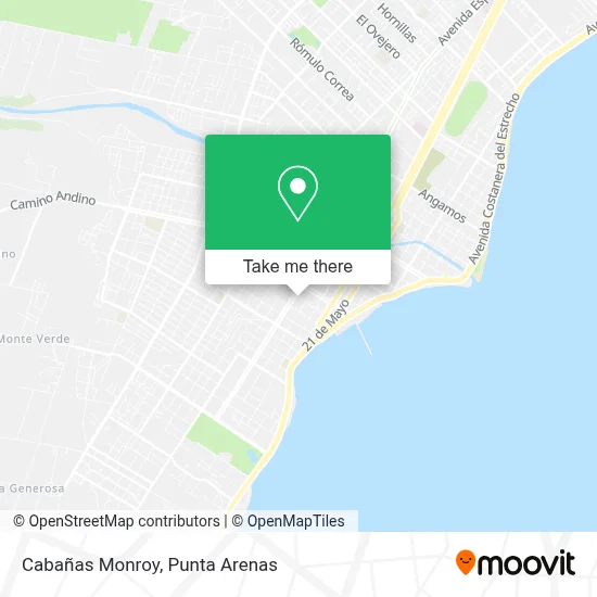 Cabañas Monroy map