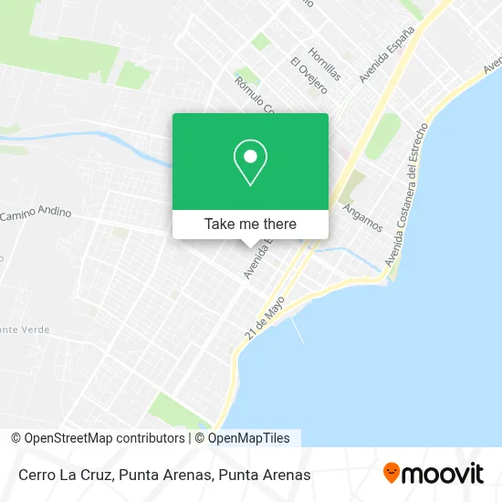 Cerro La Cruz, Punta Arenas map