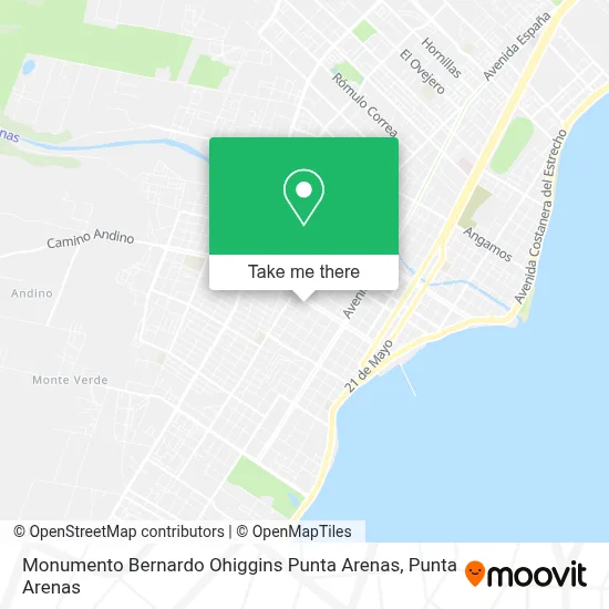 Monumento Bernardo Ohiggins Punta Arenas map