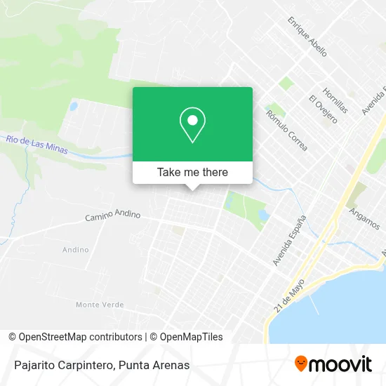 Pajarito Carpintero map