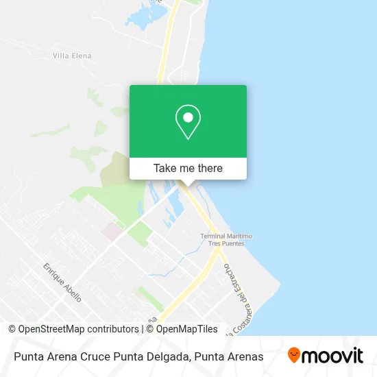 Punta Arena Cruce Punta Delgada map