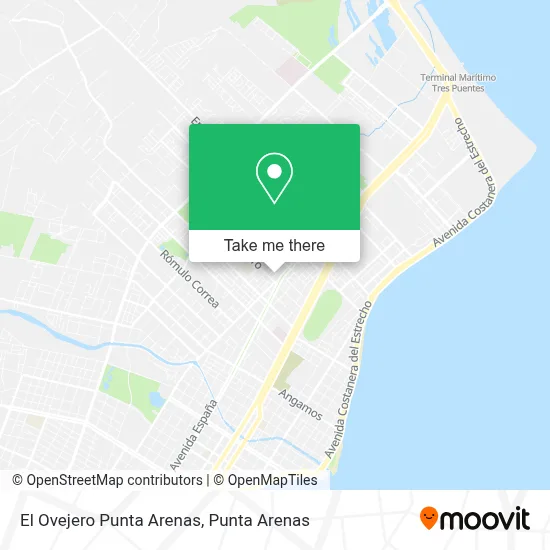 El Ovejero Punta Arenas map