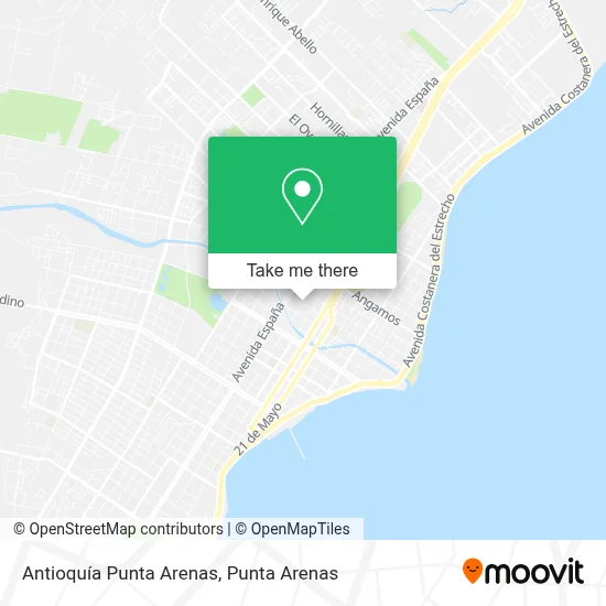 Antioquía Punta Arenas map