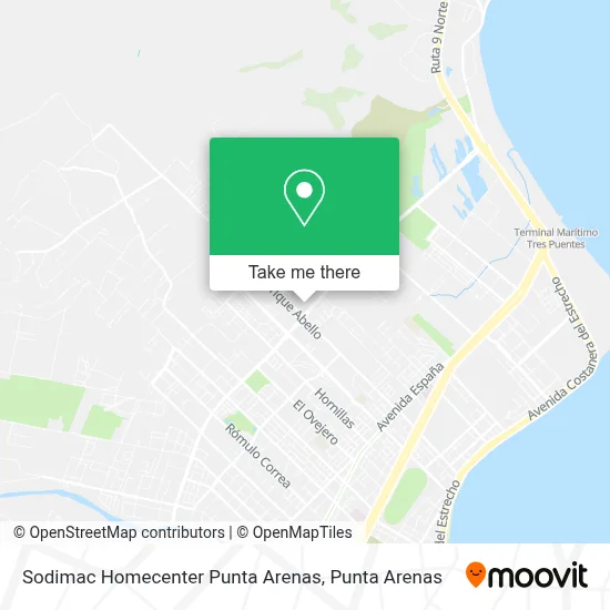 Sodimac Homecenter Punta Arenas map