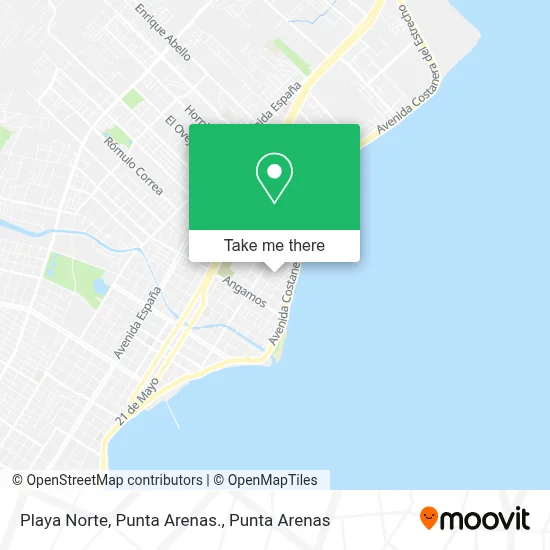 Playa Norte, Punta Arenas. map