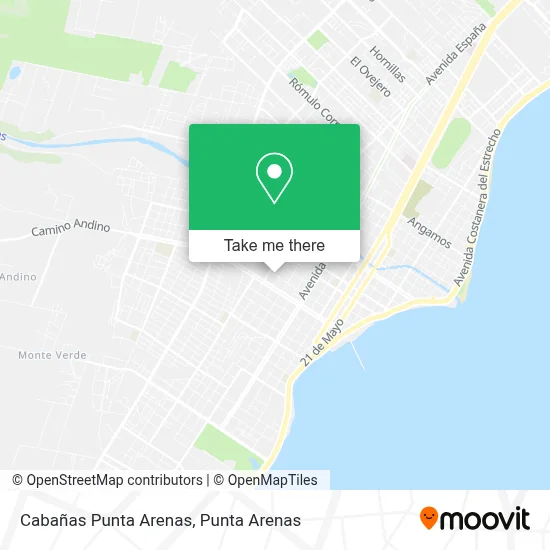 Cabañas Punta Arenas map