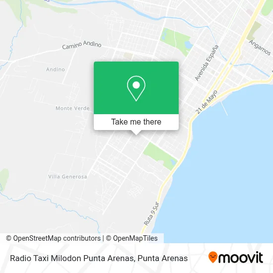 Radio Taxi Milodon Punta Arenas map