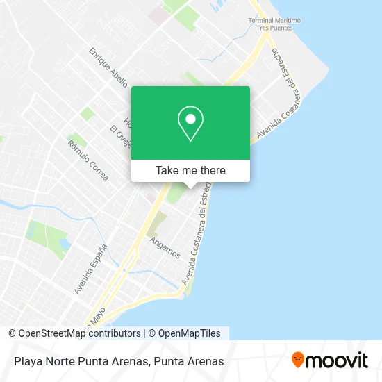 Playa Norte Punta Arenas map
