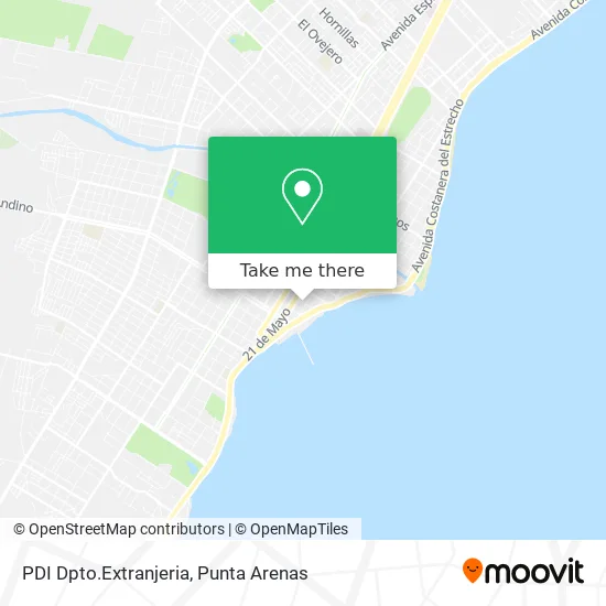 PDI Dpto.Extranjeria map