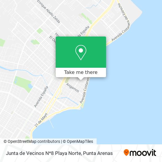 Junta de Vecinos N*8 Playa Norte map
