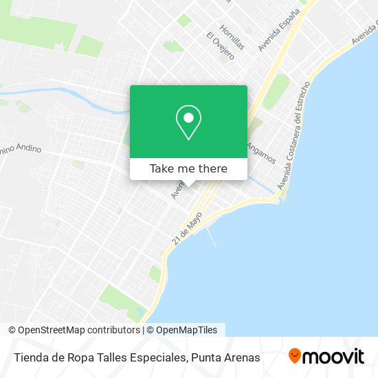 to get to Tienda de Ropa Talles Especiales in Punta Arenas by Bus?