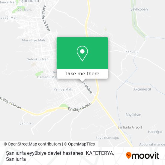 Şanlıurfa eyyübiye devlet hastanesi KAFETERYA map