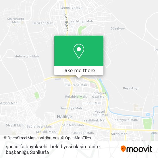 şanlıurfa büyükşehir belediyesi ulaşim daire başkanlığı map