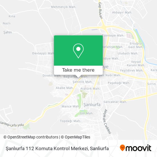 Şanlıurfa 112 Komuta Kontrol Merkezi map