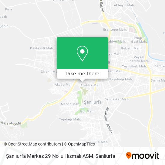 Şanlıurfa Merkez 29 No'lu Hızmalı ASM map