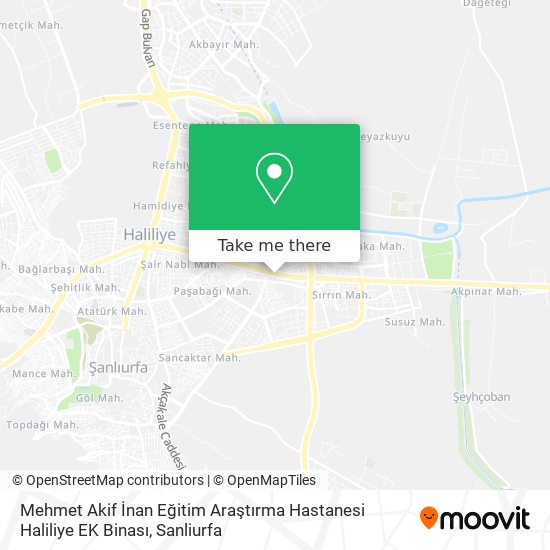 Mehmet Akif İnan Eğitim Araştırma Hastanesi Haliliye EK Binası map
