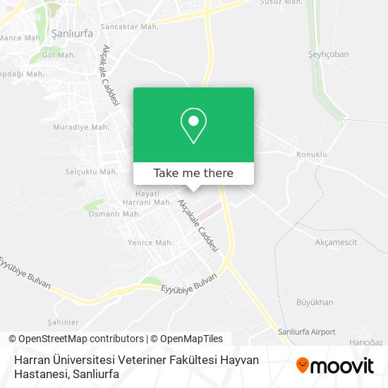 Harran Üniversitesi Veteriner Fakültesi Hayvan Hastanesi map