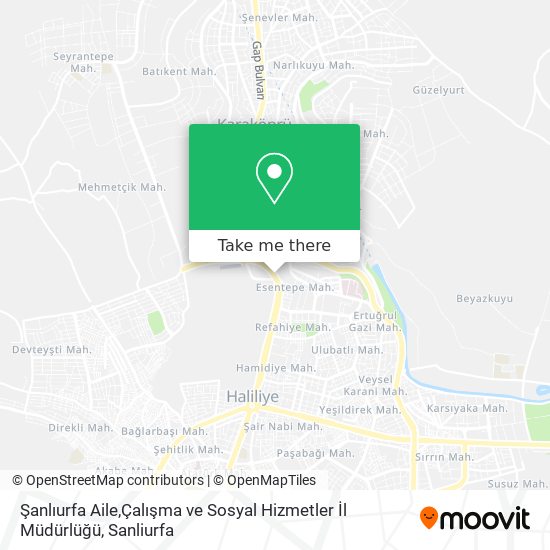 Şanlıurfa Aile,Çalışma ve Sosyal Hizmetler İl Müdürlüğü map