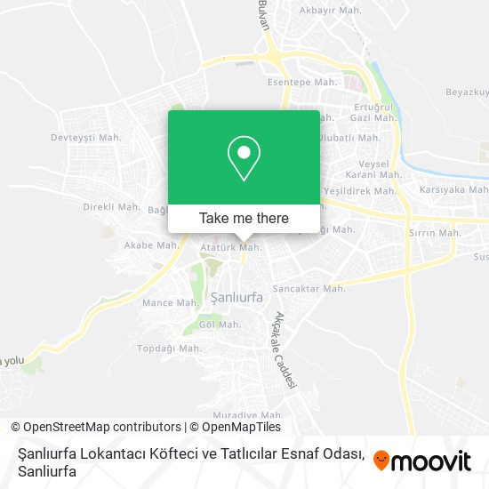 Şanlıurfa Lokantacı Köfteci ve Tatlıcılar Esnaf Odası map