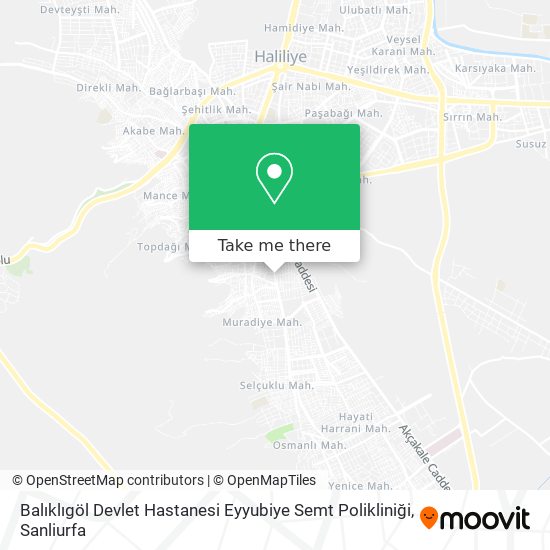 Balıklıgöl Devlet Hastanesi Eyyubiye Semt Polikliniği map