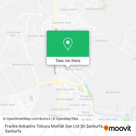 Franke Ankastre Tokucu Mutfak San Ltd Şti Şanlıurfa map