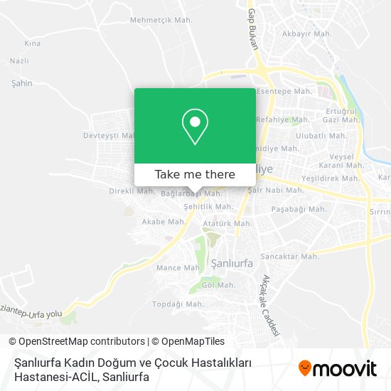 Şanlıurfa Kadın Doğum ve Çocuk Hastalıkları Hastanesi-ACİL map