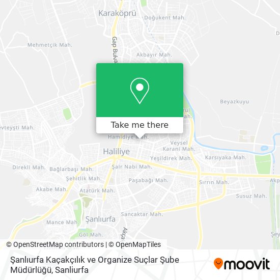 Şanlıurfa Kaçakçılık ve Organize Suçlar Şube Müdürlüğü map
