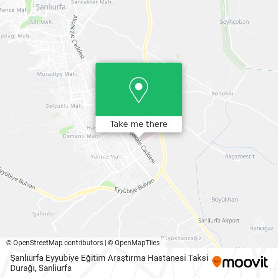 Şanlıurfa Eyyubiye Eğitim Araştırma Hastanesi Taksi Durağı map