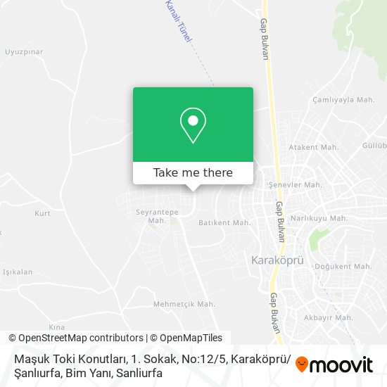 Maşuk Toki Konutları, 1. Sokak, No:12 / 5, Karaköprü / Şanlıurfa, Bim Yanı map