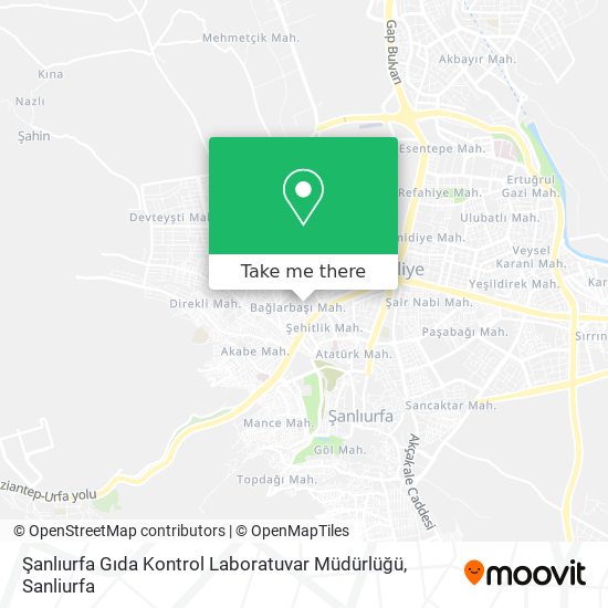 Şanlıurfa Gıda Kontrol Laboratuvar Müdürlüğü map